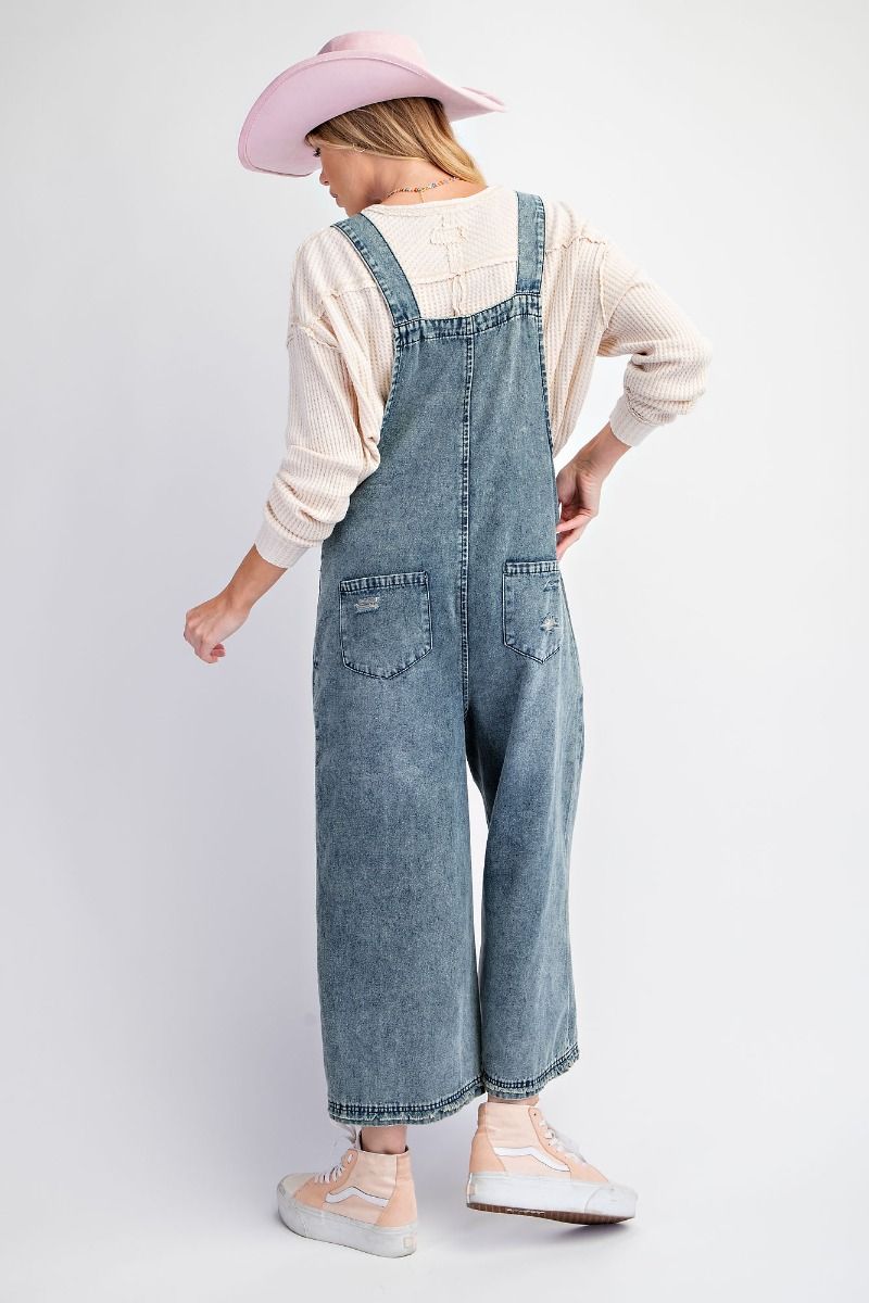 Washed Denim Overall Loose Fit