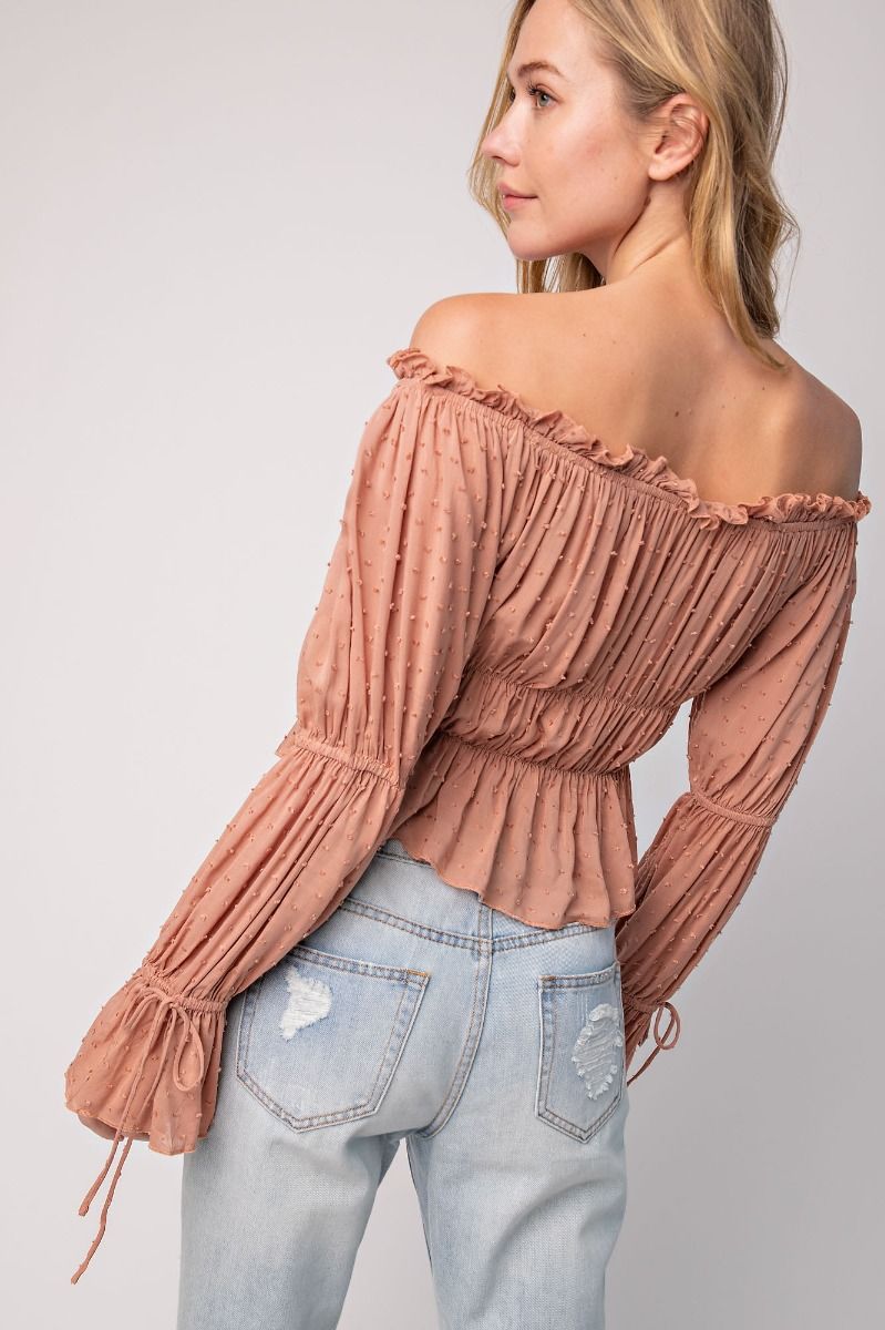 Off Shoulder Rouch Women Top