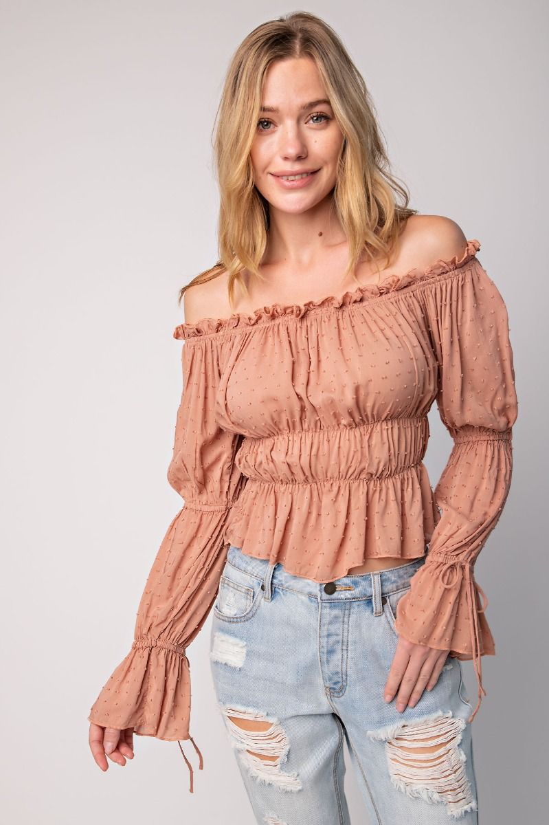 Off Shoulder Rouch Women Top