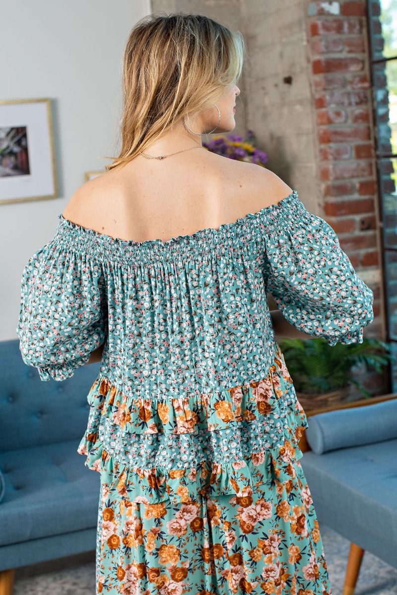 Off Shoulder Flowery Top